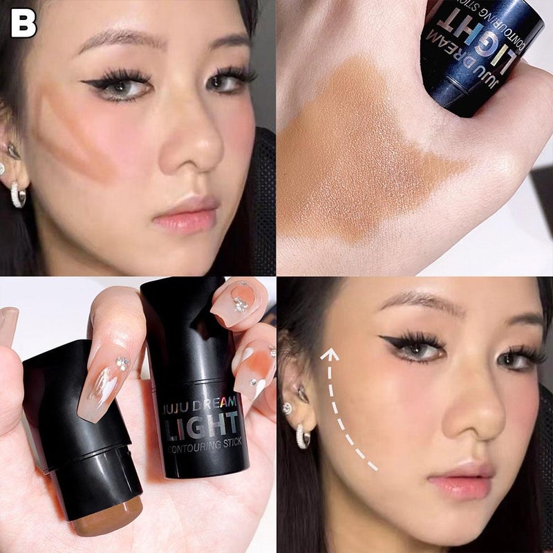 JUJU DREAM Light-Reflecting Contouring Stick - Brightens, Naturally Defines, and Sculpts the Face - Base and Shadow Stick 6.8g